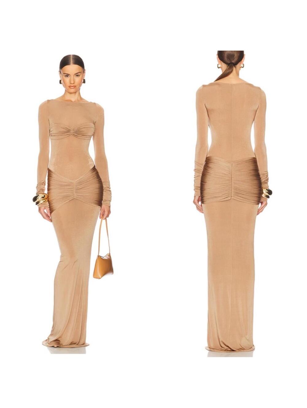 Helsa Josephine Dress in Truffle